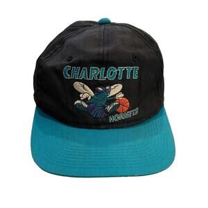 Vintage NBA Charlotte Hornets Hat Cap Snapback Embroidered Logo 80s 90s